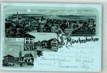 3053 Münchenbuchsee 1899 Lithographie Kirche Hauptstrasse Schulhaus