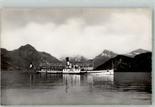 Raddampfer Pilatus auf dem Vierwaldstättersee Binnenschiff Foto AK