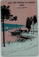 1800 Vevey Gebrauchsspuren Musikfest 1912 Tombola Künsterlsteindruck