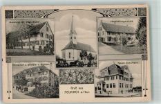 9217 Neukirch an der Thur 1917 Foto AK Postkursche Kirche Handlung Gasthaus und Bäckerei z.Sternen Haushaltungsschule