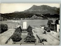6000 Luzern Lucerne 1956 Foto AK Auto Bahnhofplatz Rigi Hafen
