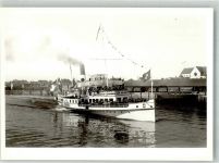 Romanshorn Bodenseedampfer S/S Rhein Bahnhof Eisenbahn Binnenschiff 1966 Foto AK