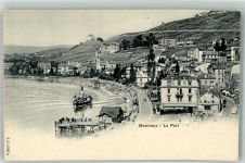 1820 Montreux Foto AK Hafen