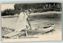 6000 Luzern Lucerne Foto AK Gruss vom Vierwaldstätter See Frauen Mode