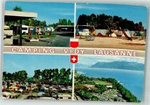 1000 Lausanne Losanna Foto AK Campinplatz Vidy