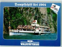Raddampfer Uri auf dem Vierwaldstättersee Fotograf Burkhardt Binnenschiff Foto AK