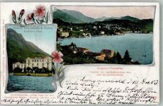 6900 Paradiso 1903 Foto AK Pension Villa Carmen und Rieviera Deutsches Haus