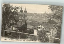 9000 St. Gallen S. Gallo Foto AK Stifts- Kirche Laurenz- Kirche