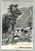 Chamonix-Mont-Blanc Berghütten im Vallee de Chamonix Klaus Schokolade Werbe AK