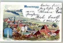 3176 Neuenegg 1898 Lithographie Denkmal