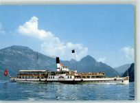Raddampfer Gallia auf dem Vierwaldstättersee Binnenschiff Foto AK