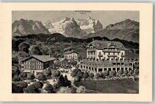 6083 Hasliberg Hohfluh 1917 Lithographie / Künstlerkarte Hotel Kurhaus Alpenruhe