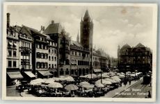 4000 Basel Bâle 1936 Foto AK Marktszene Rathaus