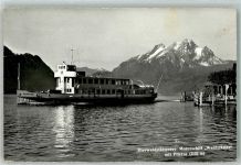 Motorschiff Waldstätter auf dem Vierwaldstättersee mit Pilatus Binnenschiff Foto AK