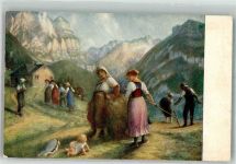 sign. Rittmeyer E. Heuernte Pro Juventute Schweiz 1921 Künstlerkarte