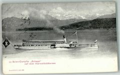 Vierwaldstättersee Salon Dampfer Schwyz Binnenschiff 1905