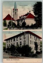 4938 Rohrbach 1921 Foto AK Kirche Pfarrhaus Schule