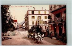 7550 Scuol Schuls Foto AK Postkutsche Hotel Post
