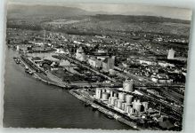 4000 Basel Bâle Foto AK Fliegeraufnahme Rheinhafen