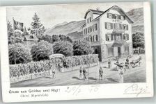 6410 Goldau 1910 Lithographie / Künstlerkarte Hotel Alpenblick