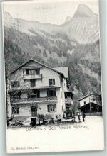 1880 Les Plans-sur-Bex Foto AK Pension Marlétaz