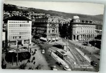 2500 Biel/Bienne 1964 Foto AK Centralpatz Omnibus Auto Geschäft