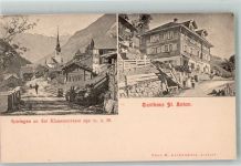 6464 Spiringen Foto AK Gasthaus St. Anton Kirche
