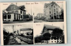 9326 Horn Foto AK Mühle Schule Bahnhofstrasse Hautpstrasse
