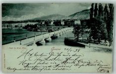 1200 Genève Genf 1898 Foto AK Pont du Mont Blanc