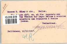 6500 Bellinzona 1917 Foto AK Cooperativa Agricola Ticinese