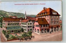 9400 Rorschach Lithographie / Künstlerkarte Pension Bäckerei Gesellenhaus Vereinshäuser des christl.-sozialenKartells