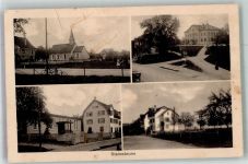 9314 Steinebrunn 1917 Foto AK Bahnpost Zug 3616 Kirche