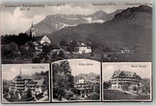 Schwarzenberg 1923 Foto AK Hotel Matt Kreuz Rössli