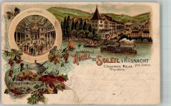 8700 Küsnacht ZH 1901 Lithographie Hotel du Soleil