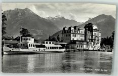 Interlaken Hotel du Lach Dampfer Rothorn Binnenschiff Foto AK