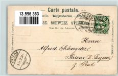 Basel Bâle Prov. Bahnhof S.B.B. Straßenbahn Bahnhof Schweiz 1902 Foto AK