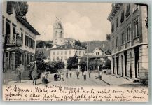 8910 Affoltern am Albis 1905 Foto AK Kirche Straßenszene