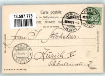 8910 Affoltern am Albis 1905 Foto AK Kirche Straßenszene
