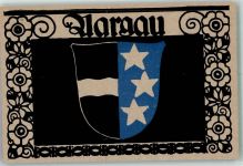 5000 Aarau Lithographie Wappen Aargau sign. Hosch, P.