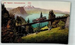 Rigibahn Foto AK Zahnradbahn Rigibahn Schnurtobelbrücke