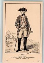 Zürich General-Adjutant der Artillerie aus dem Jahre 1770 Militär Schweiz Künstlerkarte