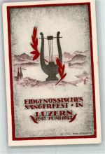 6000 Luzern Lucerne Lithographie Eidgenössisches Sängerfest 1922 sign. Schlageter,K.