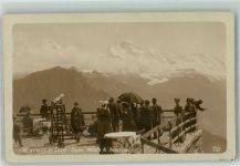Schynige Platte Foto AK Fernrohr Aussichtsplattform