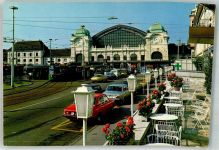 Basel Bâle Bahnhof Centralbahnplatz Auto Gasthaus Bahnhof Schweiz Foto AK