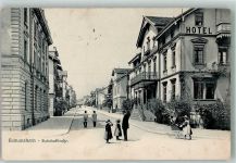 8590 Romanshorn 1906 Foto AK Hotel Bahnhof- Straße