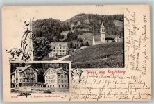 6377 Seelisberg 1901 Gebrauchsspuren Hotel Pension Aschwanden