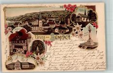 6204 Sempach 1898 Lithographie National- Denkmal Rathaus Festhütte