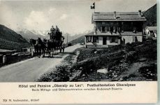 Andermatt Postkutsche Hotel Pension Oberalp au Lac Postkutsche Schweiz 1913 Foto AK