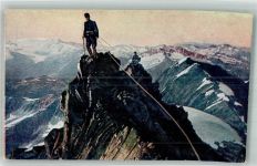 Schweizer Grenz-Wacht Offizierspatrouille Alpengipfel Militär Schweiz Foto AK