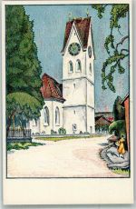 8635 Dürnten Oberdürnten Künstlersteindruck Kirche sign. Rüegg,E.A.